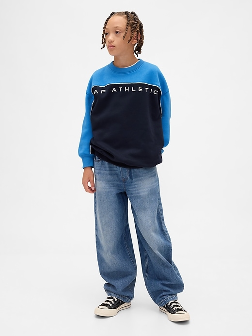 vintage soft kinder-sweatshirt mit farbblock-logo