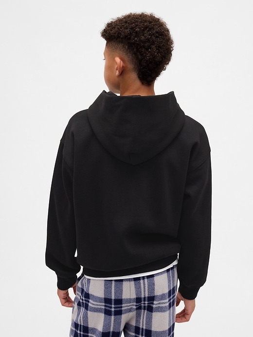 vintagesoft relaxed plaid logo hoodie für kinder