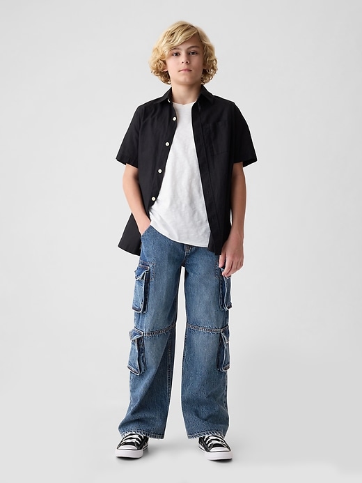kinder double cargo baggy jeans