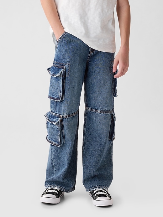 kinder double cargo baggy jeans