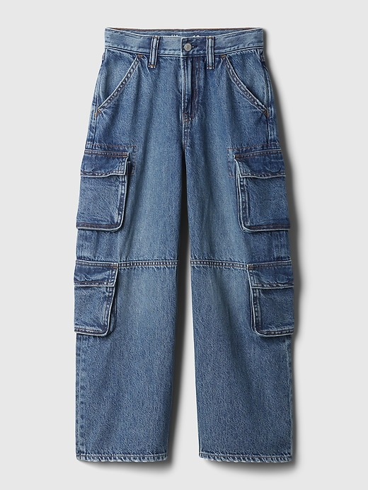 kinder double cargo baggy jeans