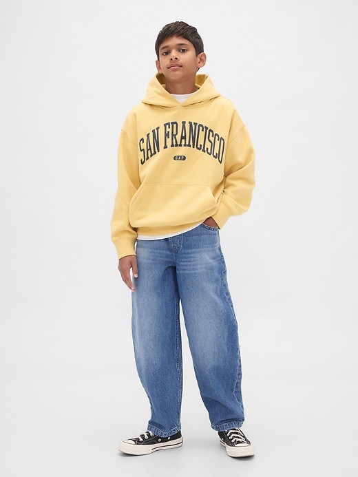 kinder-jeans mit lockerem schmal zulaufendem bein