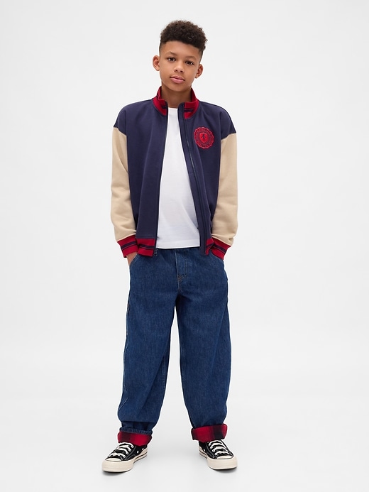 stranger things kinder flanellgefütterte carpenter baggy jeans