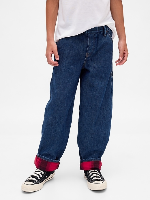 stranger things kinder flanellgefütterte carpenter baggy jeans
