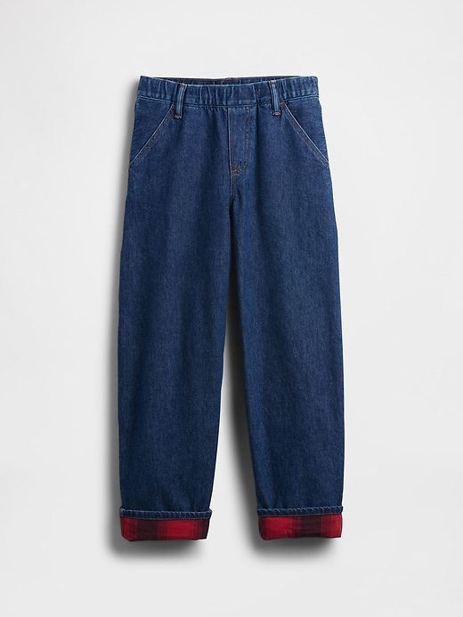 stranger things kinder flanellgefütterte carpenter baggy jeans