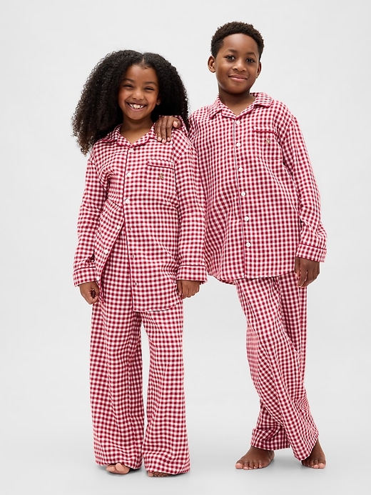 kinder-pyjama-set aus recyceltem flanell