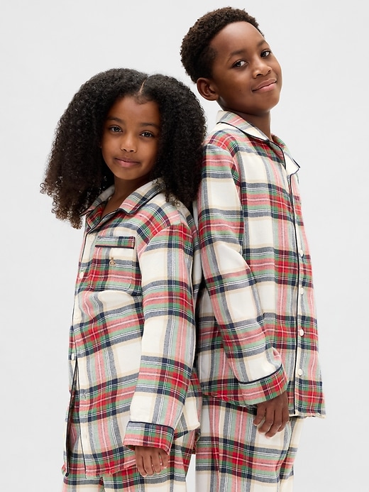 kinder-pyjama-set aus recyceltem flanell