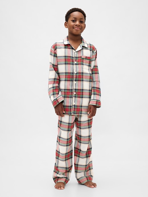 kinder-pyjama-set aus recyceltem flanell