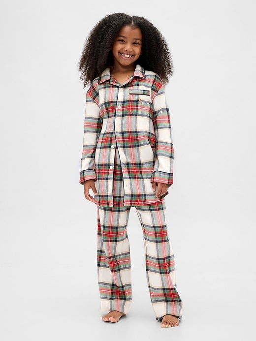 kinder-pyjama-set aus recyceltem flanell