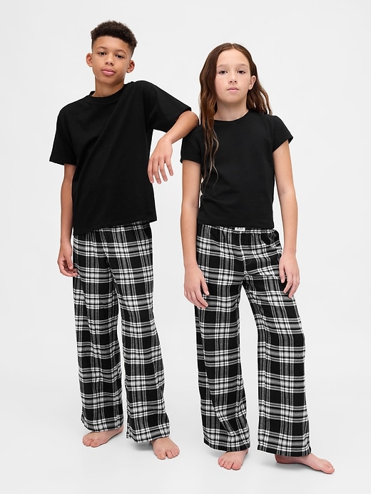 kinder-pyjamahosen aus recyceltem flanell