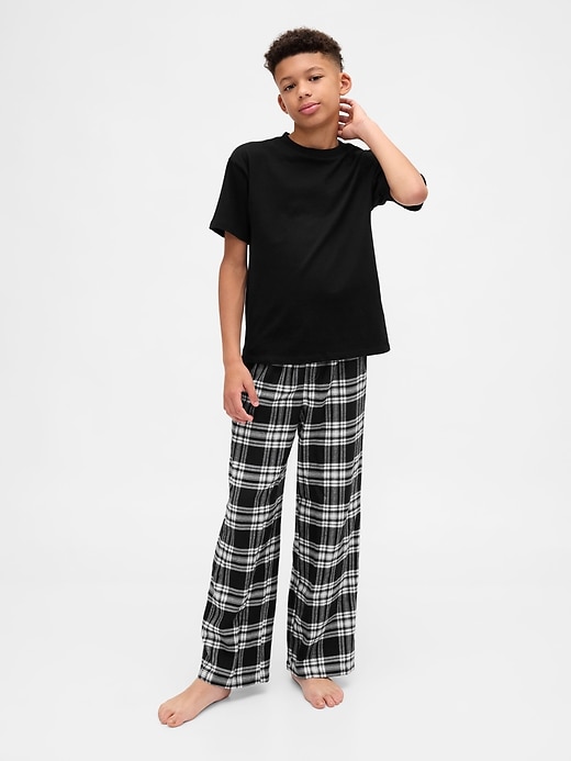 kinder-pyjamahosen aus recyceltem flanell
