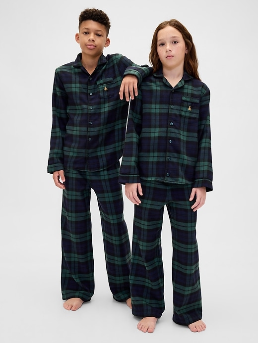 kinder-pyjama-set aus recyceltem flanell