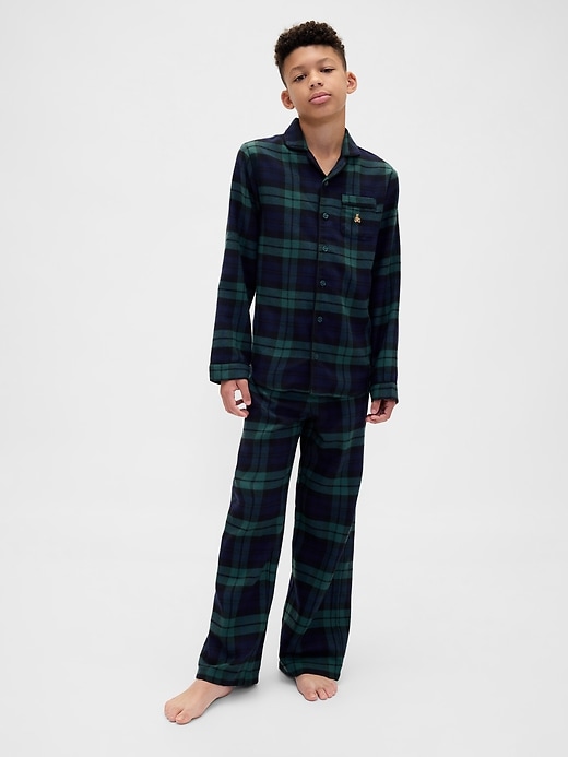 kinder-pyjama-set aus recyceltem flanell