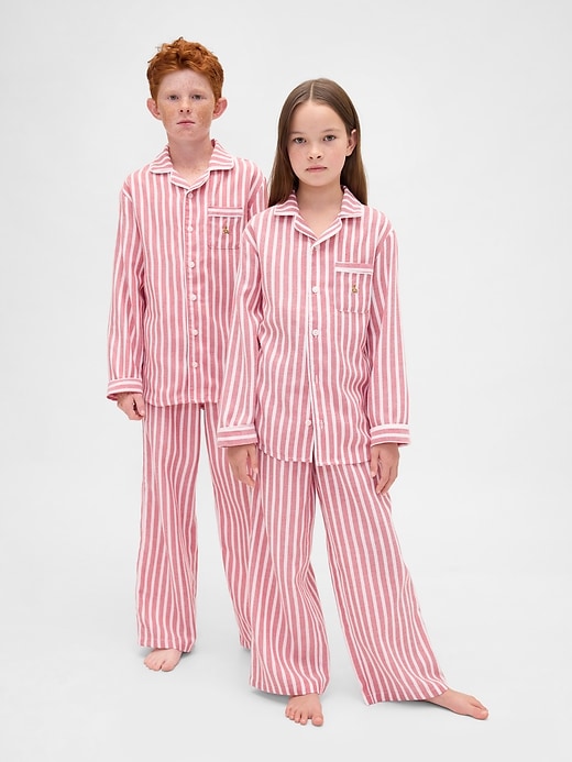 kinder-pyjama-set aus recyceltem flanell