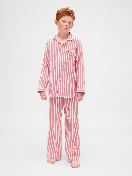 kinder-pyjama-set aus recyceltem flanell