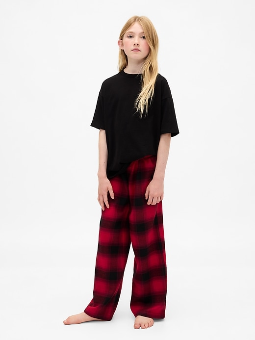 stranger things kinder-pyjamahose aus recyceltem flanell