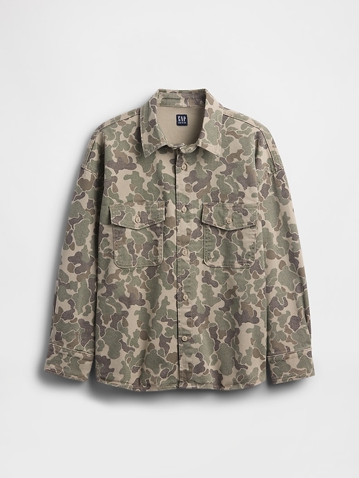 lässiges kinder-camo-jeanshemd
