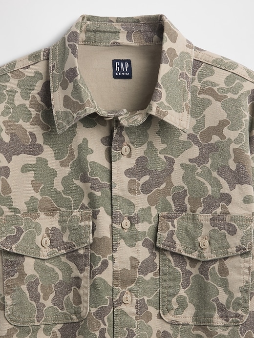 lässiges kinder-camo-jeanshemd