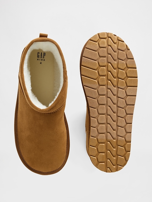 vegane kinderstiefel aus wildleder mit sherpa-futter