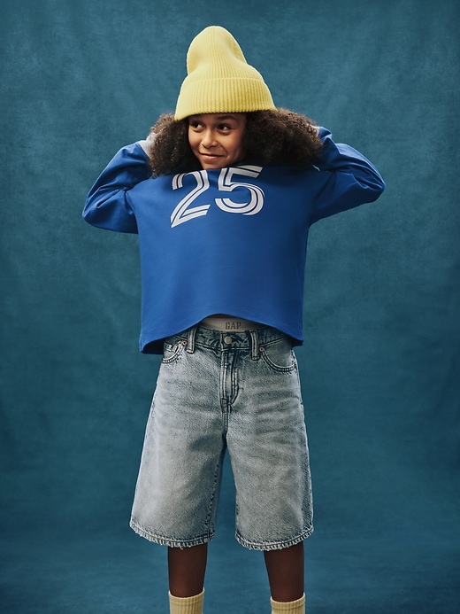 ultraweiche lockere denim-shorts im 90er-jahre-stil für kinder