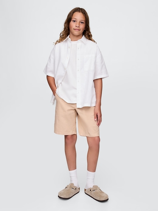 8-zoll-leinen-baumwoll-shorts für kinder