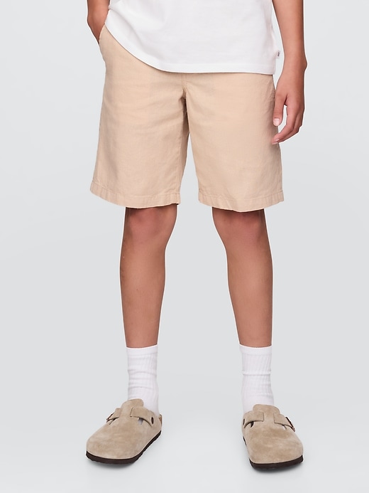 8-zoll-leinen-baumwoll-shorts für kinder