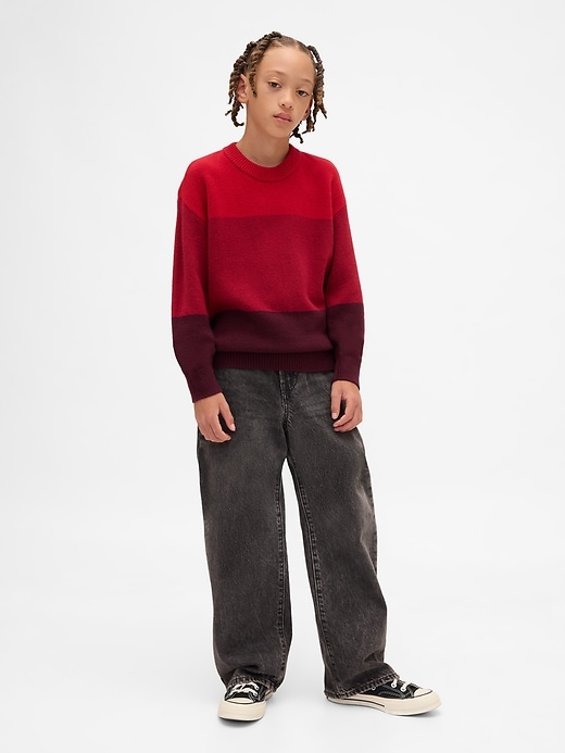 kinder-cashsoft-pullover mit lockerem rundhalsausschnitt