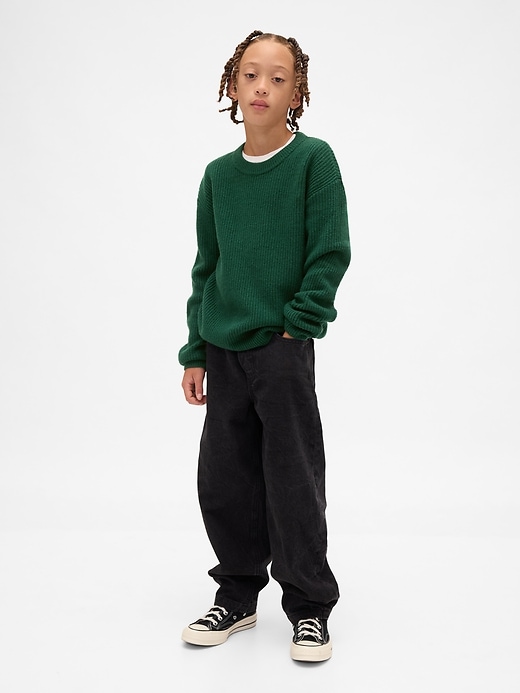 kinder-cashsoft-pullover mit lockerem rundhalsausschnitt
