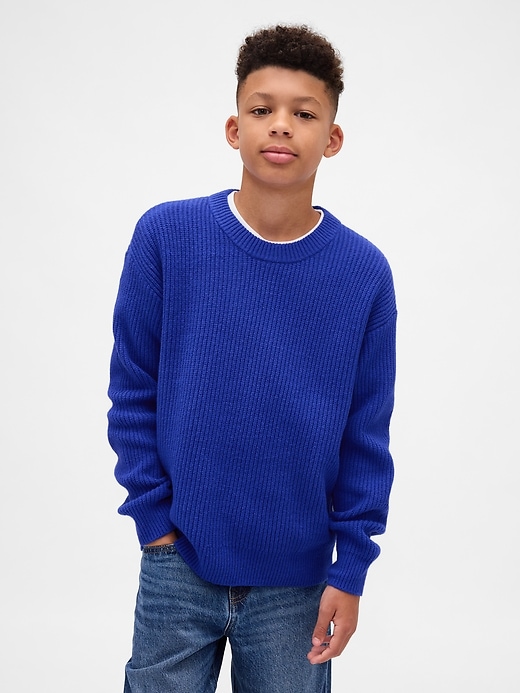 kinder-cashsoft-pullover mit lockerem rundhalsausschnitt