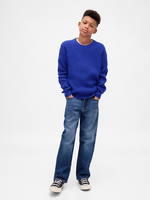 kinder-cashsoft-pullover mit lockerem rundhalsausschnitt