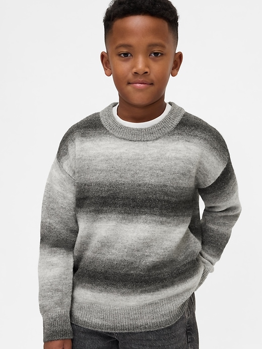kinder-sweater mit space-dye-muster lockerer rundhalsausschnitt
