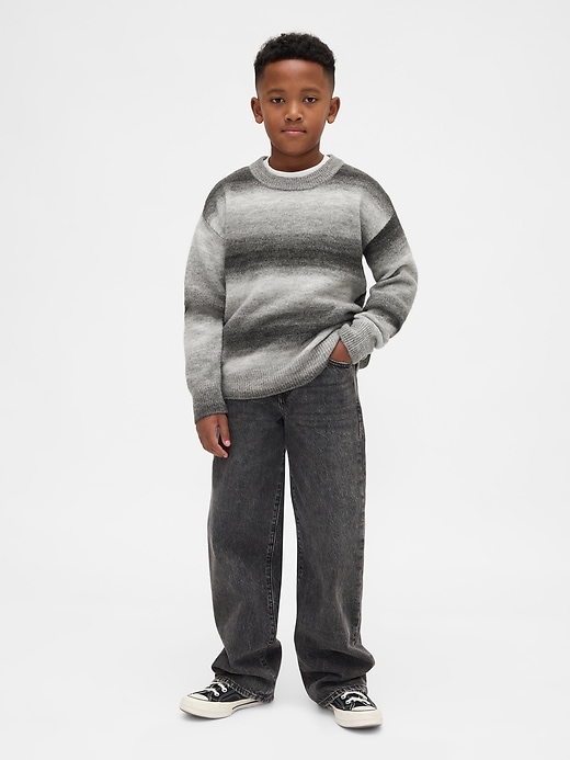 kinder-sweater mit space-dye-muster lockerer rundhalsausschnitt