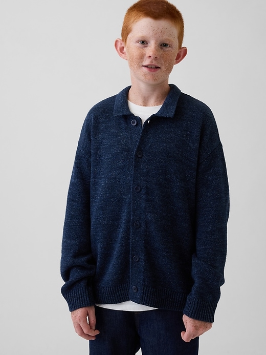 lässiger polo-cardigan für kinder
