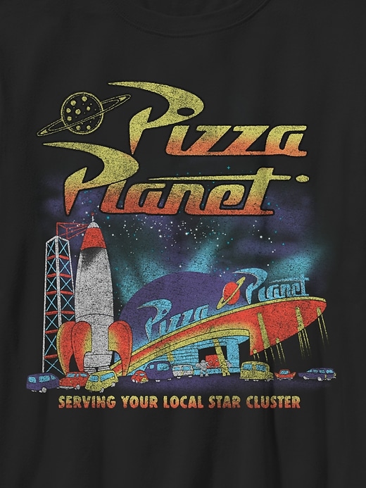 kinder-t-shirt mit toy story pizza planet grafik