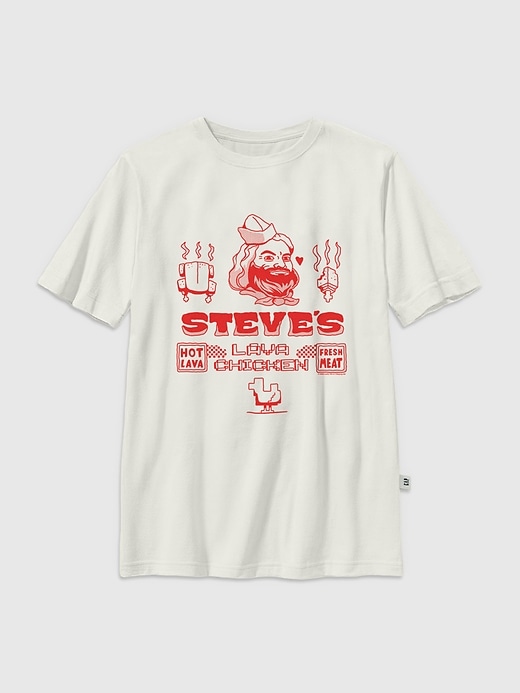 minecraft-film-t-shirt mit steves lavahuhn-motiv für kinder