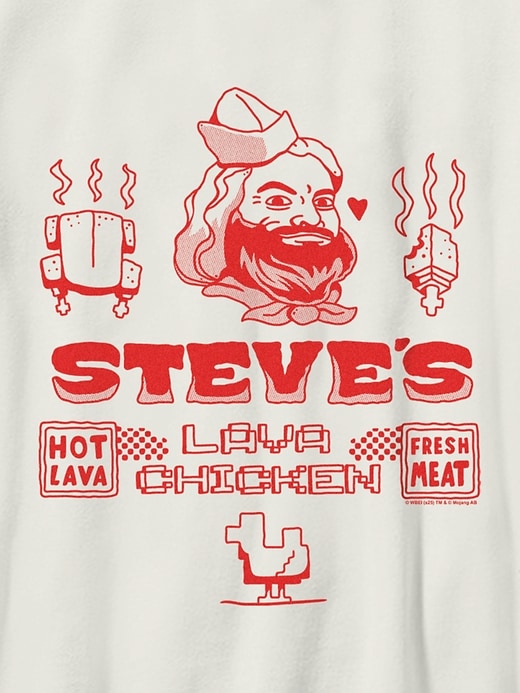 minecraft-film-t-shirt mit steves lavahuhn-motiv für kinder
