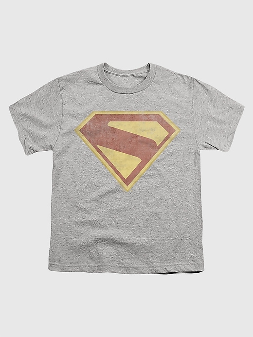 kinder-t-shirt mit superman-2025-logo vollfarbigem used-look-grafik