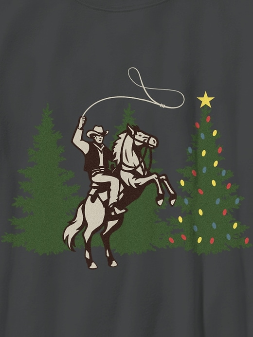 kinder-t-shirt mit cowboy-weihnachtsmotiv