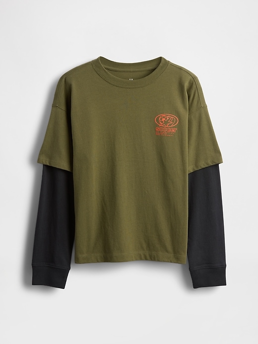 2-in-1-t-shirt mit grafik für kinder