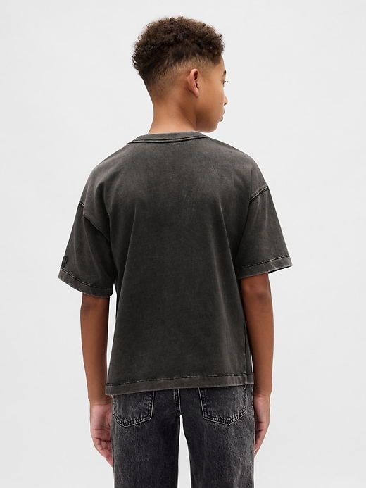 gap × disney tim burtons „nightmare before christmas kinder-totenkopf-t-shirt
