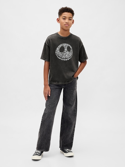 gap × disney tim burtons „nightmare before christmas kinder-totenkopf-t-shirt