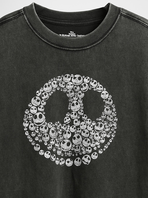 gap × disney tim burtons „nightmare before christmas kinder-totenkopf-t-shirt