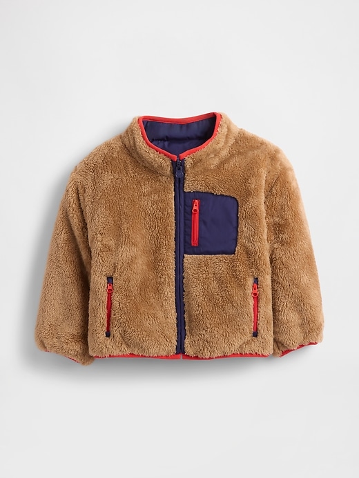 leichte wendbare sherpa-jacke für babys und kleinkinder