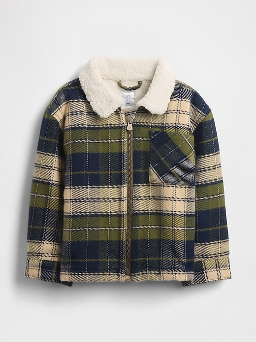 flanellhemdjacke mit sherpa-futter für babys und kleinkinder