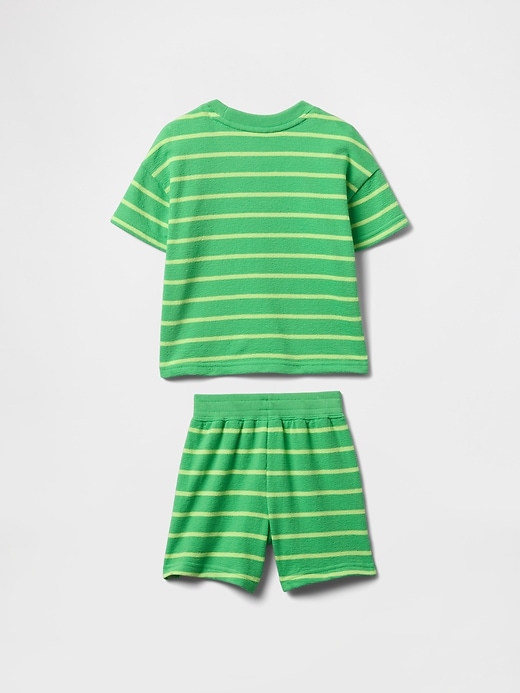 baby- und kleinkind-outfit-set aus frottee mit streifenmuster