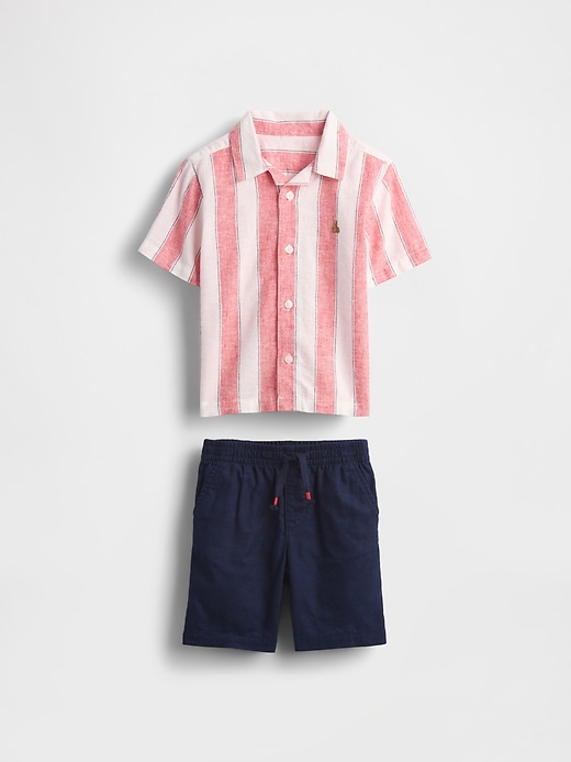 baby- und kleinkind-leinen-baumwoll-cabana-outfit-set