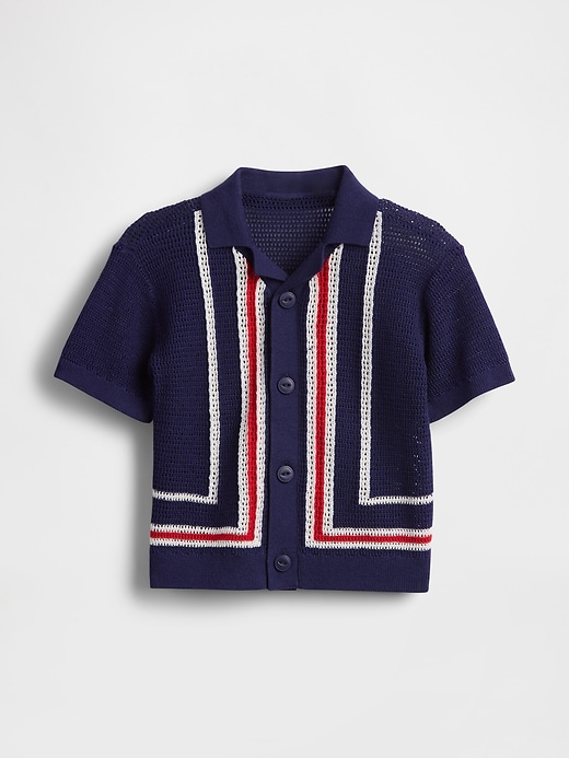 baby- und kleinkind-pullover mit bordürenstreifen