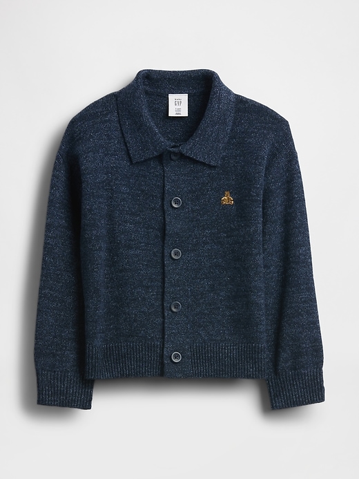 baby- und kleinkindpullover mit kragen und knopfleiste