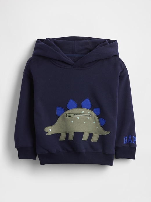 baby- und kleinkind-hoodie im vintagesoft-stil mit dino-tasche