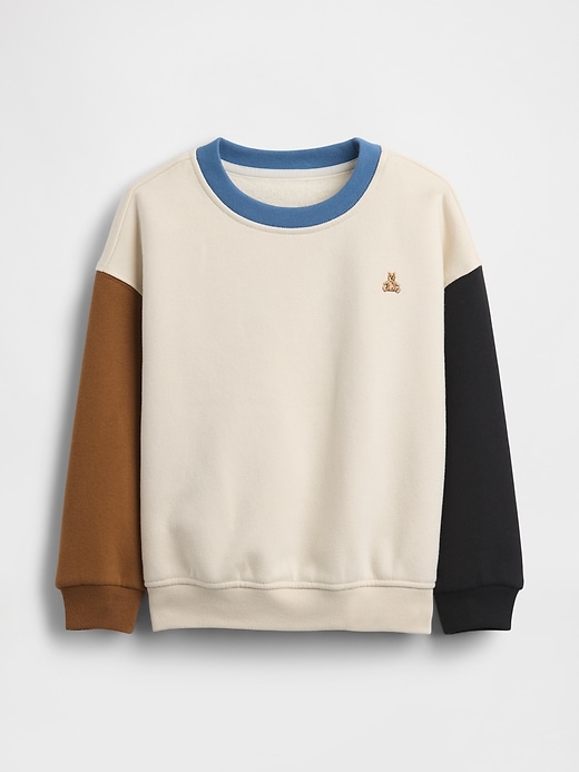 baby- und kleinkind-sweatshirt im vintage-stil mit weichem farbblockmuster
